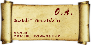 Oszkó Arszlán névjegykártya